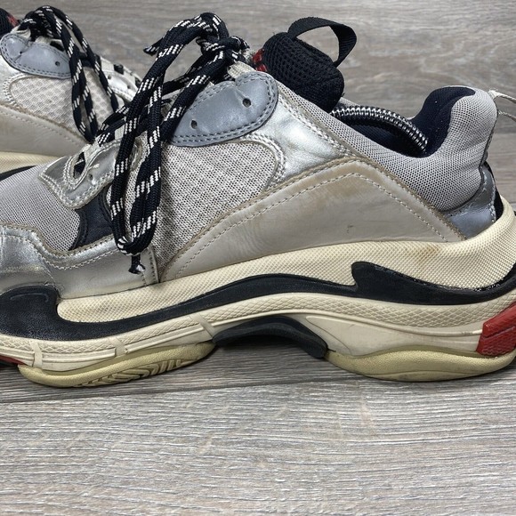 Balenciaga Triple S Silver Black Red Size 45 (US 12) - Picture 8 of 14